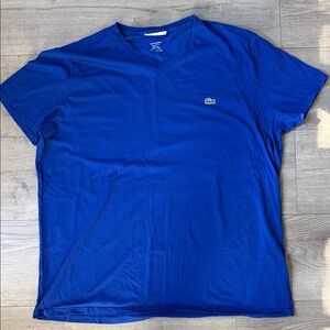 Lacoste Men's Royal Blue V-Neck Tee